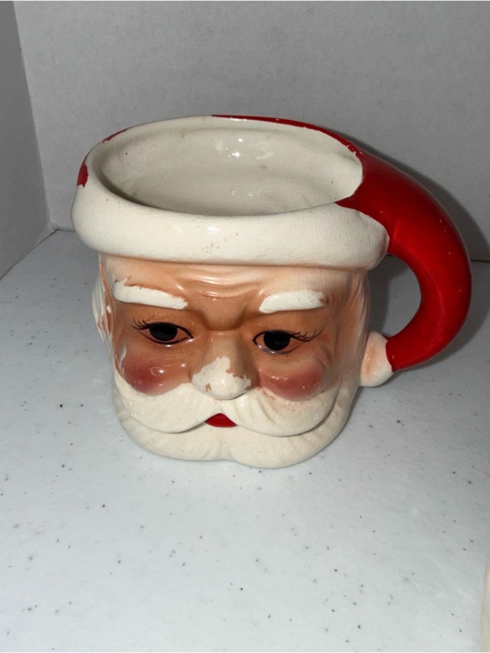 3” Japan made Santa Claus Ceramic Mug - Red and White Holiday Cup set of 4 - Picture 5 of 16